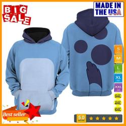 Blue Furred Canine 3D Hooodie, Animated Family Dog Friend Costume Hoodie