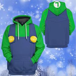 Mario 3D Hoodie, Luigi Custom 3D Hoodie