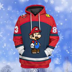 Mario 3D Hoodie, Mario Custom 3D Hoodie