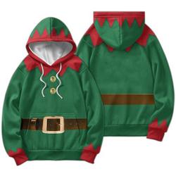 Christmas Elf Costume 3D Hoodie, Xmas Gift, Ugly Christmas Pattern