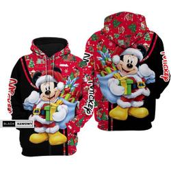Christmas Gift, Mickey Christmas Hoodie, Mickey Zip Hoodie, Mickey Mouse Hoodie