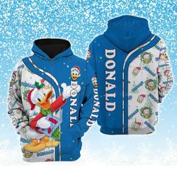 Disney Donald Santa Clause Hoodie, Donald 3D Hoodie