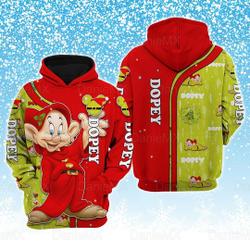 Disney Dopey Hoodie, Dopey Christmas Shirt, Disney Dopey 3D Hoodie