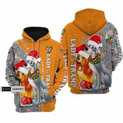 Christmas Gift, Lady And The Tramp Hoodie, Lady And Tramp Zip Hoodie