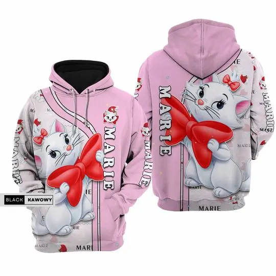 Christmas Gift, Marie Cat Hoodie, Marie Cat Zip Hoodie, The Aristocats Hoodie