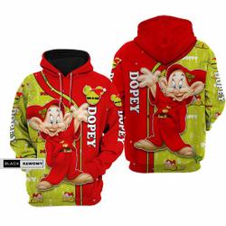 Christmas Gift, Dopey Christmas Hoodie, Disney Dopey Zip Hoodie, 7 Dwarf Hoodie