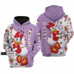 Christmas Gift, Daisy Duck Hoodie, Daisy Duck Zip Hoodie, Daisy Christmas Hoodie