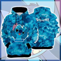 Stitch 3D All Over Printed Hoodie, Angel Stitch Shirt, Stitch And Angel Hoodie