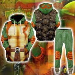 Michelangelo Turtle Halloween Costume 3D Hoodie, Turtle 3D Print Hoodie