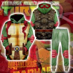 Raphael Turtle Halloween Costume 3D Hoodie, Red Turtle 3D Print Hoodie