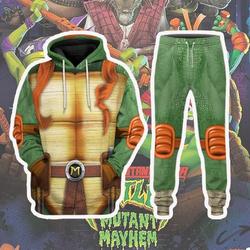 Michelangelo Turtle Halloween Costume 3D Hoodie, Turtle 3D Print Hoodie
