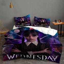 Halloween Custom Wednesday Cover Bedding Quilt Cover Pillow Case Christmas Gift Dorm BedroomGift For Your Girlfriend Boyfriend