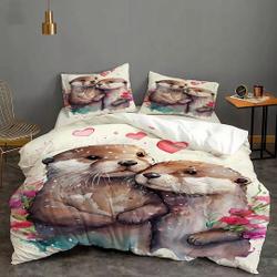 Otter Pet Cover Bedding Quilt Cover Pillow Case Christmas Gift Dorm BedroomGift For Your Girlfriend Boyfriend Gift For Love Gift For Friend Best Valentine Present Holiday Gift