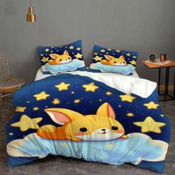 Cute Fox Cover Bedding  Quilt Cover Pillow Case Christmas Gift Dorm BedroomGift For Your Girlfriend Boyfriend Gift For Love Gift For Friend Best Valentine Present Holiday Gift
