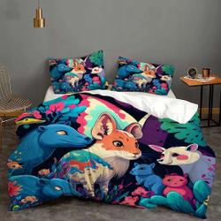Cartoon Animal World Cover Bedding  Quilt Cover Pillow Case Christmas Gift Dorm BedroomGift For Your Girlfriend Boyfriend Gift For Love Gift For Friend Best Valentine Present Holiday Gift