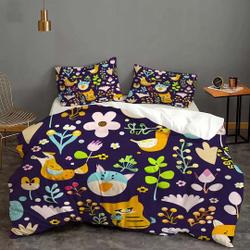 Cute Animal World Cover Bedding  Quilt Cover Pillow Case Christmas Gift Dorm BedroomGift For Your Girlfriend Boyfriend Gift For Love Gift For Friend Best Valentine Present Holiday Gift