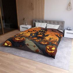 Pumpkin Fields, Halloween Duvet Cover, King And Queen Halloween Decor, Halloween BeddingGift For Your Girlfriend Boyfriend Gift For Love Gift For Friend Best Valentine Present Holiday Gift