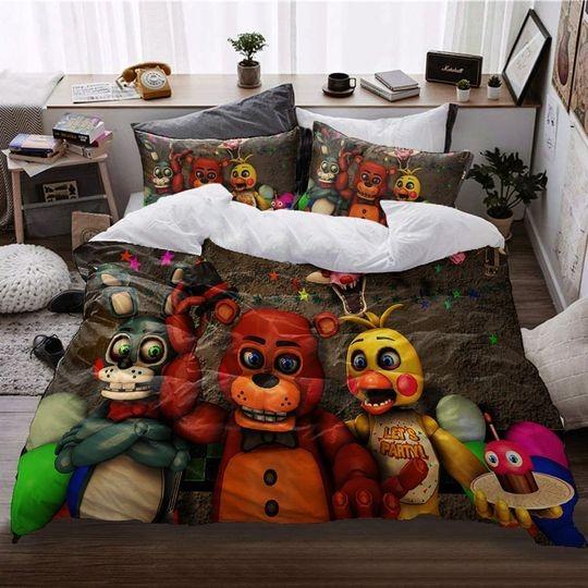 Personalized Five Nights at Freddy's 4 Duvet Covers Bedding Set Gift For Your Girlfriend Boyfriend Gift For Love Gift For Friend Best Valentine Present Holiday Gift