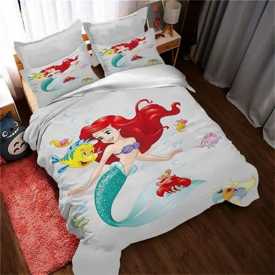 Personalized The Little Mermaid Duvet Covers Bedding Set Gift For Your Girlfriend Boyfriend Gift For Love Gift For Friend Best Valentine Present Holiday Gift
