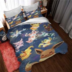 Personalized PKM Eevee Duvet Covers Bedding Set,Twin Full Queen KingGift For Your Girlfriend Boyfriend Gift For Love Gift For Friend Best Valentine Present Holiday Gift