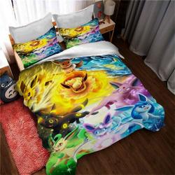 Personalized PKM Eevee Duvet Covers Bedding Set,Twin Full Queen KingGift For Your Girlfriend Boyfriend Gift For Love Gift For Friend Best Valentine Present Holiday Gift