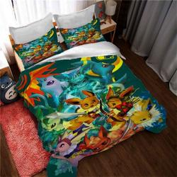 Personalized PKM and Eevee Covers Bedding Set,Twin Full Queen KingGift For Your Girlfriend Boyfriend Gift For Love Gift For Friend Best Valentine Present Holiday Gift