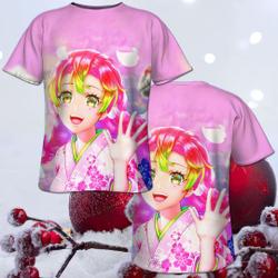 3D T-Shirt Mitsuri Graphic Tees Kanroji Novelty Anime 3D Shirt Meaningful Gift For Family Gift For Boyfriend Valentine Gift