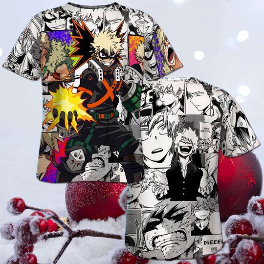 3D T-Shirt Bakugo All Over Print Katsuki Anime 3D Shirt Meaningful Gift For Family Gift For Boyfriend Valentine Gift