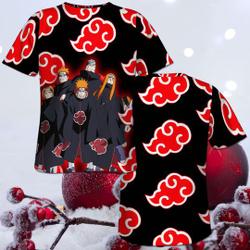 3D T-Shirt Akatsuki All Over Print Cloud Anime 3D Shirt Meaningful Gift For Family Gift For Boyfriend Valentine Gift