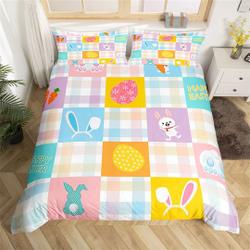 Cute Rabbit Handmade Bedding Set Easter Animal Colorful Eggs GraffitiGift For Your Girlfriend Boyfriend Gift For Love Gift For Friend Best Valentine Present Holiday Gift