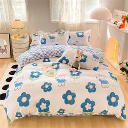 Blue Flower Bedding Set Cartoon Cute Rabbit Animal Bedding Set Gift For Your Girlfriend Boyfriend Gift For Love Gift For Friend Best Valentine Present Holiday Gift