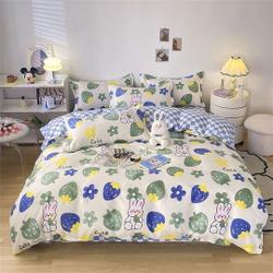 Cute Strawberry Bedding Set, Cartoon Cute Rabbit Flower Bedding Set Gift For Your Girlfriend Boyfriend Gift For Love Gift For Friend Best Valentine Present Holiday Gift