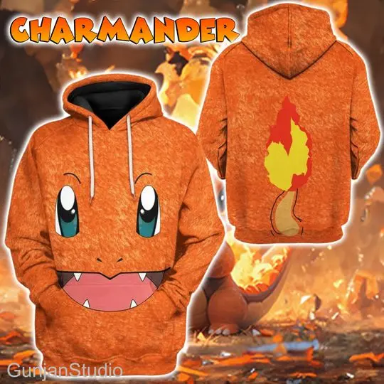 Charmander PKM Cosplay Hoodie | Charmeleon Charizard Charmander Cosplay Shirt