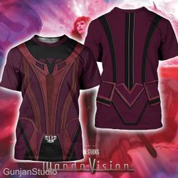 Wanda Vision 3D Shirt, Marvel TV Series Halloween Costume For Family Group T Shirt Meaningful Gift For Family Gift For Boyfriend Valentine Gift