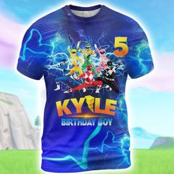Power Ranger Birthday Shirts, Power Ranger Family Party 3D Shirt Meaningful Gift For Family Gift For Boyfriend Valentine Gift