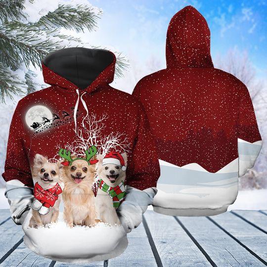Chihuahua Wonderful Time Christmas 3D Hoodie, Christmas Hoodie