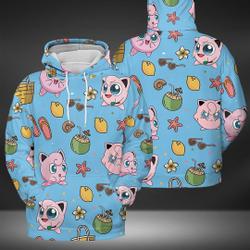 Jigglypuff Hoodies Shirt, 3D Hoodies Tee, Anime Shirt