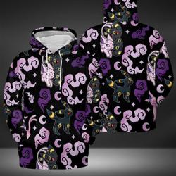 Espeon Umbreon Hoodies Shirt, 3D Hoodies Tee