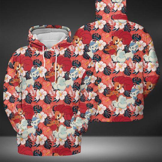 Vulpix Couple Hoodies Shirt, 3D Hoodies Tee