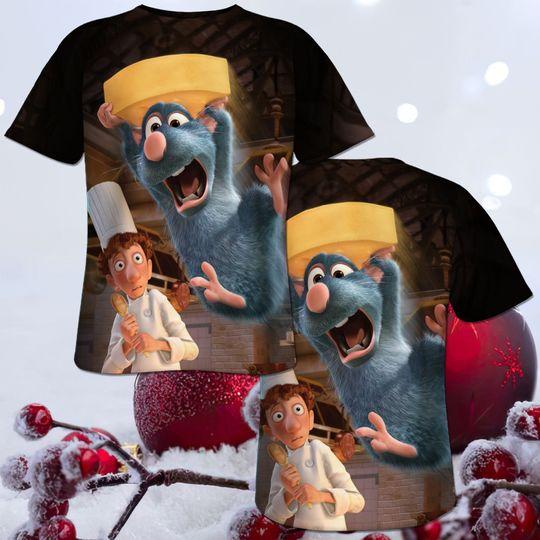 3D T-Shirt All Over Print Ratatouille Mouse Film 3D Shirt Meaningful Gift For Family Gift For Boyfriend Valentine Gift