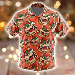 Bowser Super Mario Hawaii Shirt, Bowser Super Mario Cosplay Hawaiian Shirt Gift For Your Girlfriend Boyfriend Gift For Love Gift For Friend Best Valentine Present Holiday Gift