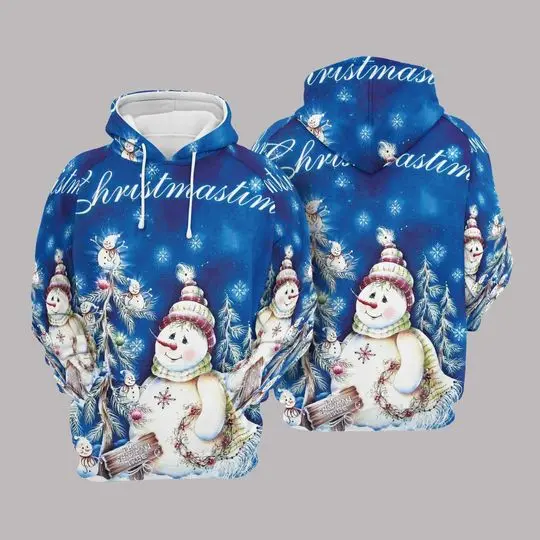 Snowman 3D Hoodie, Winter Hoodie, Christmas Gift, Christmas Hoodie