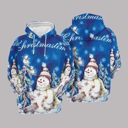 Snowman 3D Hoodie, Winter Hoodie, Christmas Gift, Christmas Hoodie