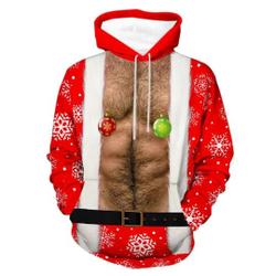 Funny Six Packs Santa Claus Christmas Hoodie, 3D Hoodie