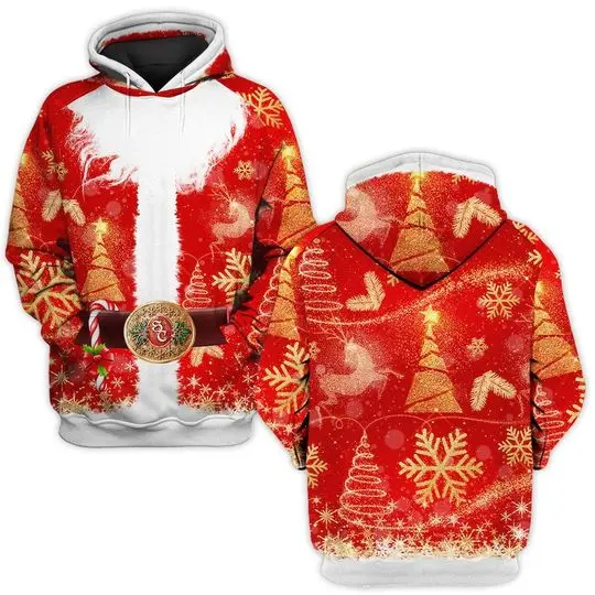 Santa Claus Christmas Costume Hoodie, 3D Hoodie