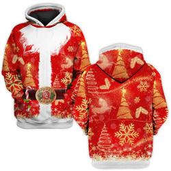 Santa Claus Christmas Costume Hoodie, 3D Hoodie