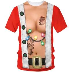 Funny Muscle Christmas T-Shirt, 3D T-Shirt Meaningful Gift For Family Gift For Boyfriend Valentine Gift