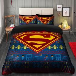 Superman Christmas Bedding Set Gift For Your Girlfriend Boyfriend Gift For Love Gift For Friend Best Valentine Present Holiday Gift