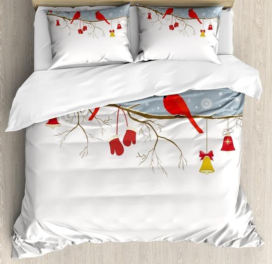 Cardinal Bedding Set Colorful Christmas Bedding Set Gift For Your Girlfriend Boyfriend Gift For Love Gift For Friend Best Valentine Present Holiday Gift