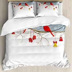 Cardinal Bedding Set Colorful Christmas Bedding Set Gift For Your Girlfriend Boyfriend Gift For Love Gift For Friend Best Valentine Present Holiday Gift